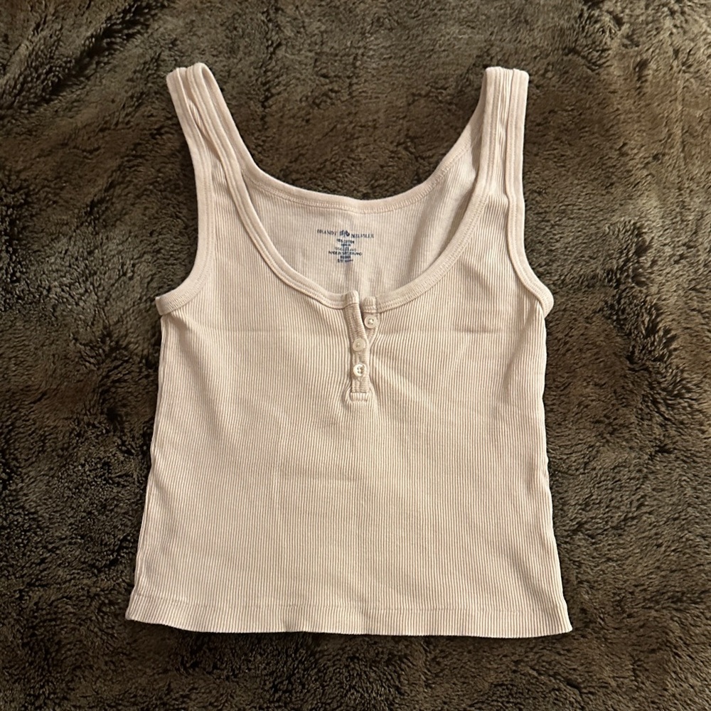 Brandy Melville pink Ribbed Tank Top